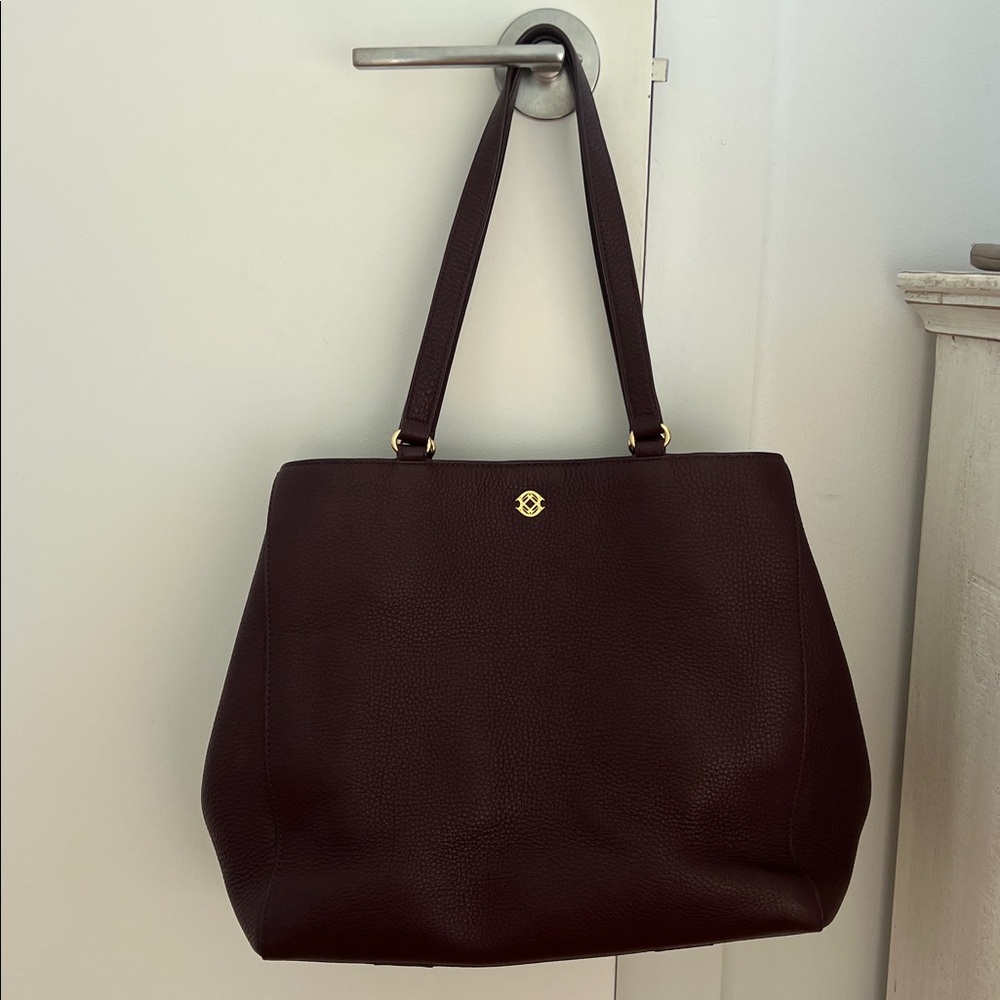 Dagne Dover Allyn Leather Tote Large in Mauve